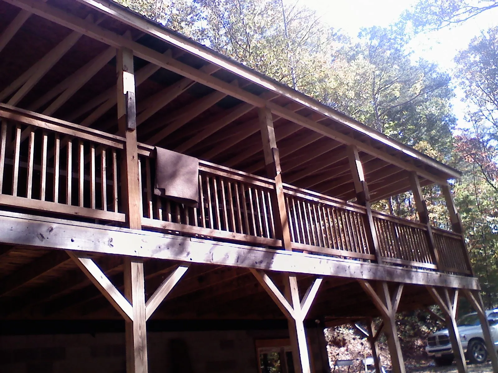 Timber framing under a new elevated porch and deck — Roof Leak Repair in Sadieville by Roofing Brothers